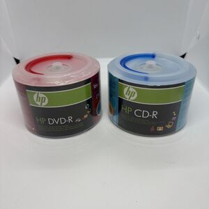 50 HP Blank 16X DVD-R DVDR Recordable Disks Plus 50 CD-R Media NEW SEALED
